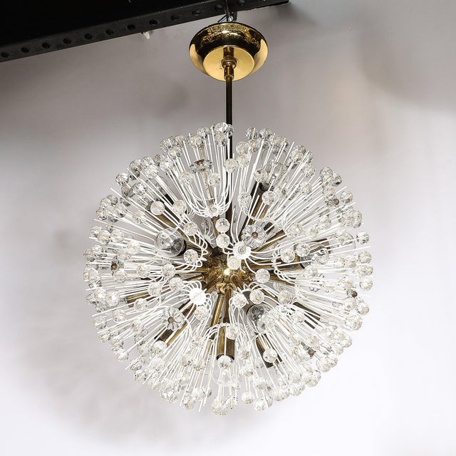 Mid-Century Brass & Crystal Sputnik Chandelier by Emil Stejnar for Rupert Nikoll For Sale - Image 9 of 18