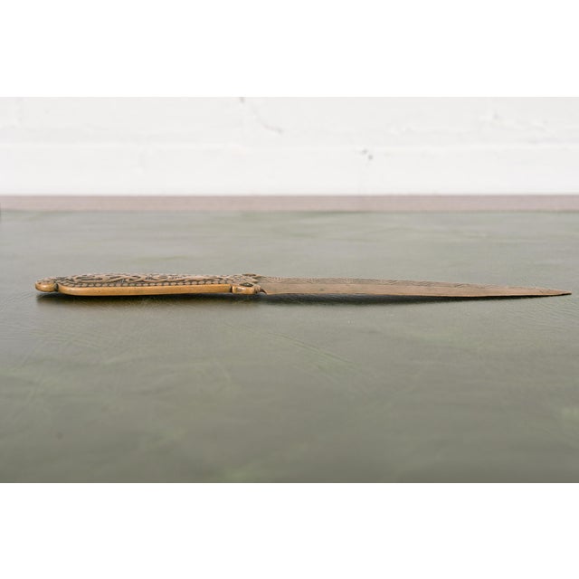 Early 20th Century Marshall Field & Co. Antique Viking Bronze Letter Opener, Circa 1910 For Sale - Image 5 of 9