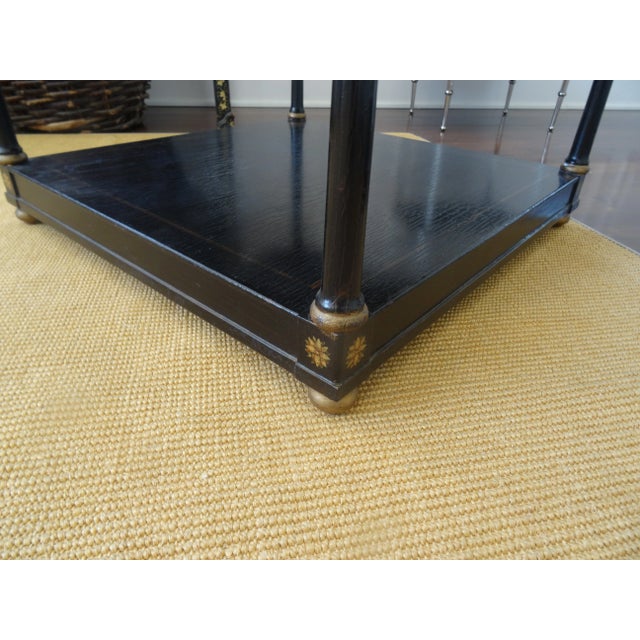 Wood 3 Tier Side Table Attributed Brunschwig & Fils For Sale - Image 7 of 8