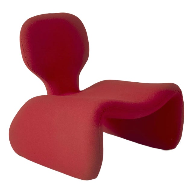 Olivier Mourgue Red Djinn Chair by for Airborne, 1960s, French Design For Sale