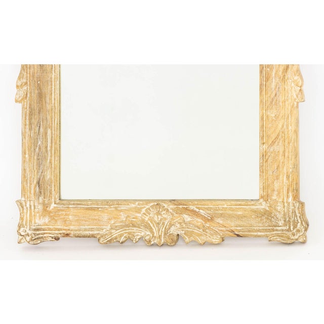 French Provincial Louis XV Style Carved Wood Framed Mirror For Sale - Image 3 of 8