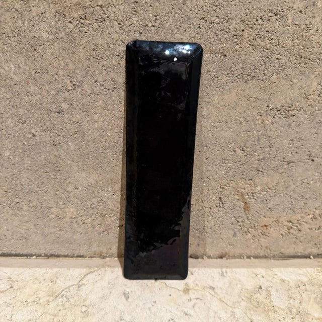 Blue Vintage Trinket Tray Colorful Flowers on Enamel For Sale - Image 8 of 8