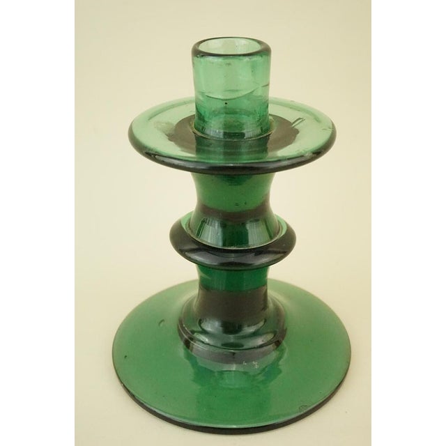 Forest Green Vintage Glassworks Candleholder by Enrico Taddei, 1940s For Sale - Image 8 of 18