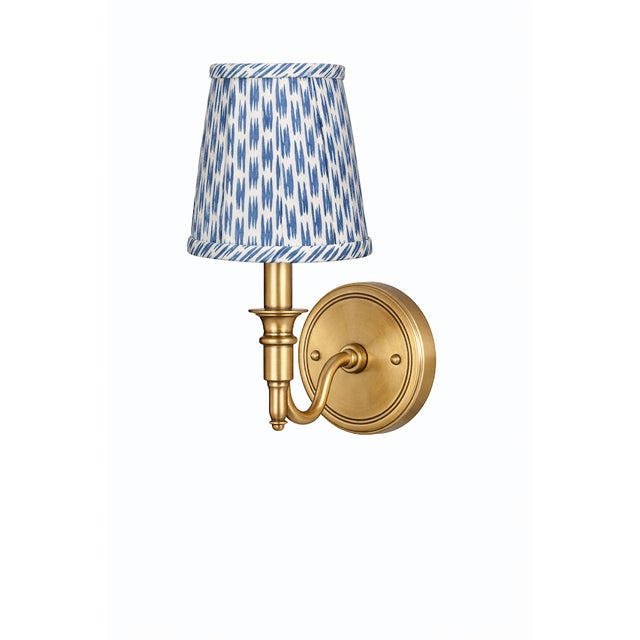 Chinoiserie Blue Weave Sconce Shade For Sale - Image 3 of 3