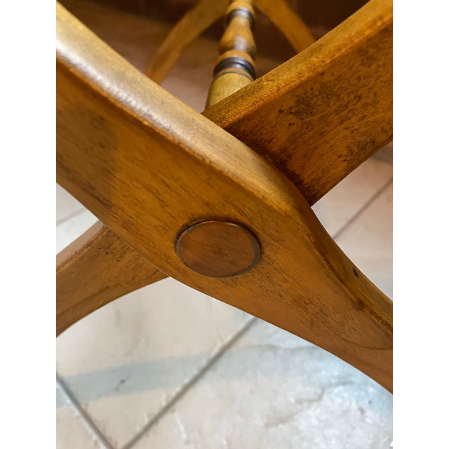 1940s Vintage Folding Luggage Rack With Canvas Straps – Ralph Lauren–Style Travel Accent For Sale In Chicago - Image 6 of 7