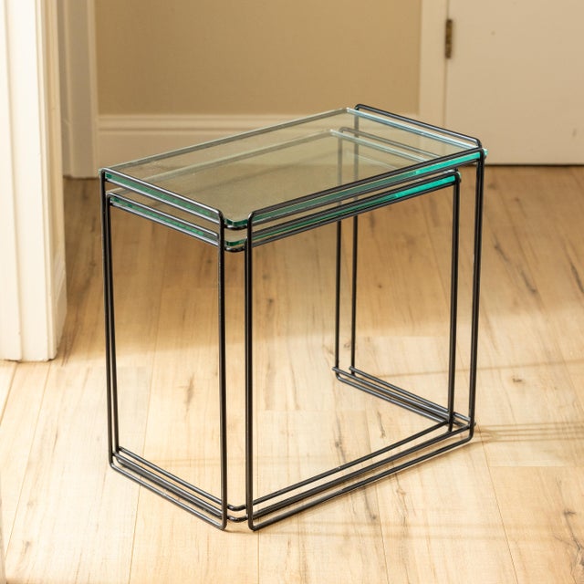 Metal 1970s Mid-Century French Modern Nesting Tables by Max Sauze – Set of 2 For Sale - Image 7 of 13