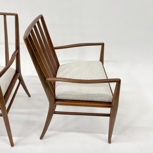 Brown Set of Armchairs in the Style of T. H. Robsjohn-Gibbings, 1960s For Sale - Image 8 of 10