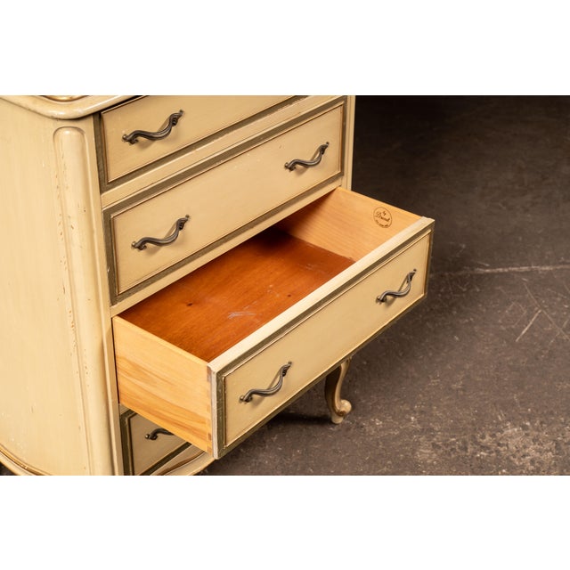 Cream Vintage "Touraine" French Provincial Gentlemans Chest of Drawers by Drexel For Sale - Image 8 of 11