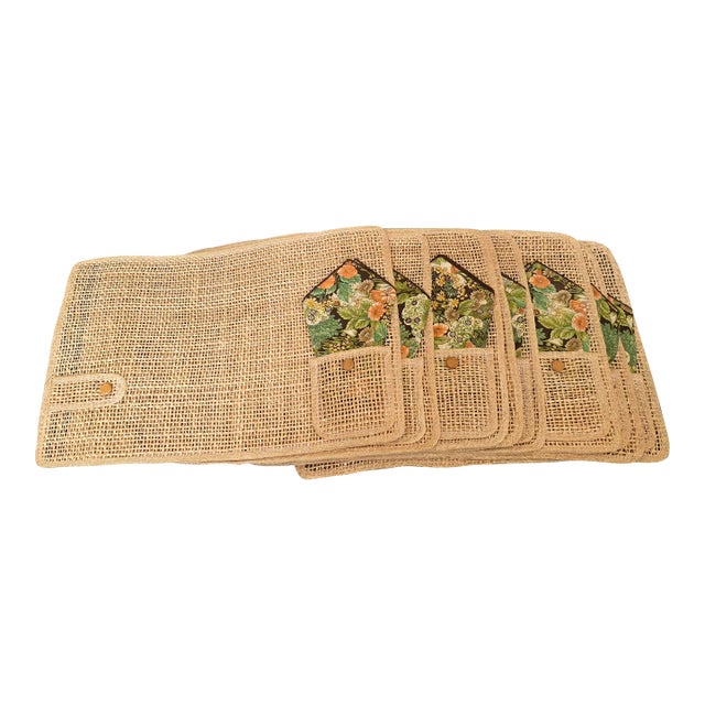 Vintage Rattan Placemats With Napkins For Sale
