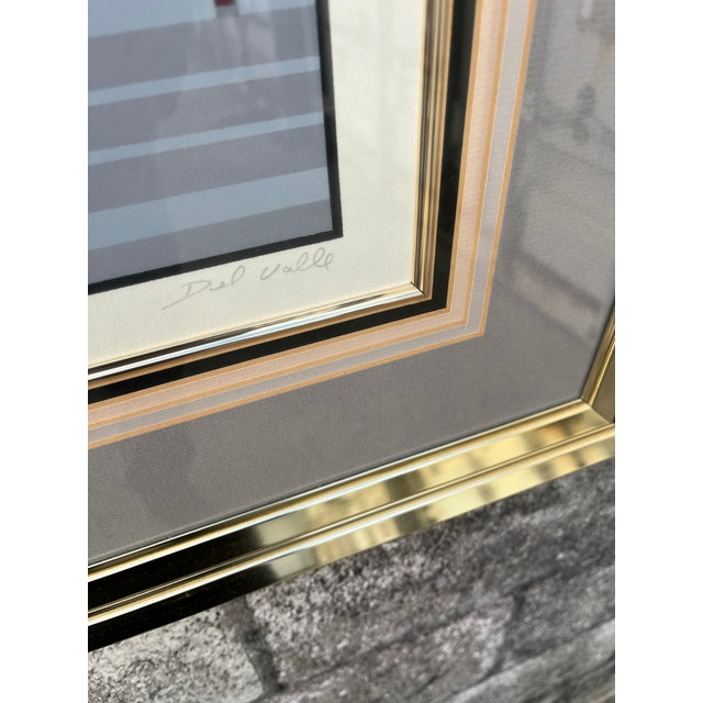 Large 1980s Art Deco Revival Framed Silkscreen "Rendezvous" Signed by the Artist. For Sale - Image 13 of 18