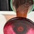 This is a signed Young & Constantin studio Art glass trumpet vase featuring a vibrant pink and green “watermelon” color...