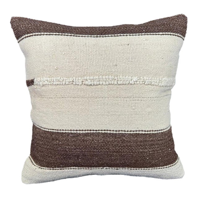 Turkish Hemp Pillow Cushion Natural Beige Brown Pillow Cushion Cover 20"x20" For Sale