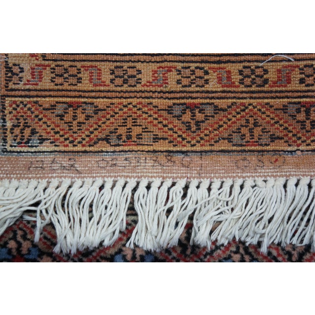 Vintage Pakistan 100% Wool Geometric Diamond Rug Runner Carpet Mat 25" X 69" For Sale - Image 12 of 14