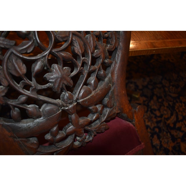 19th Century Set of Four Anglo Indian Rosewood Carved Side Chairs For Sale In Minneapolis - Image 6 of 13
