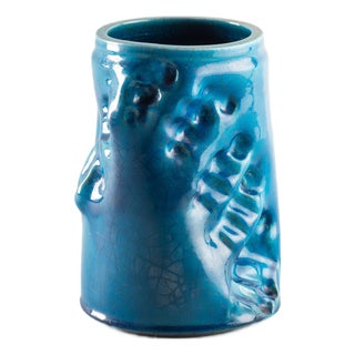 Vintage Italian Distorto Vase with Finger Prints by Carlo Zauli, 1972 For Sale