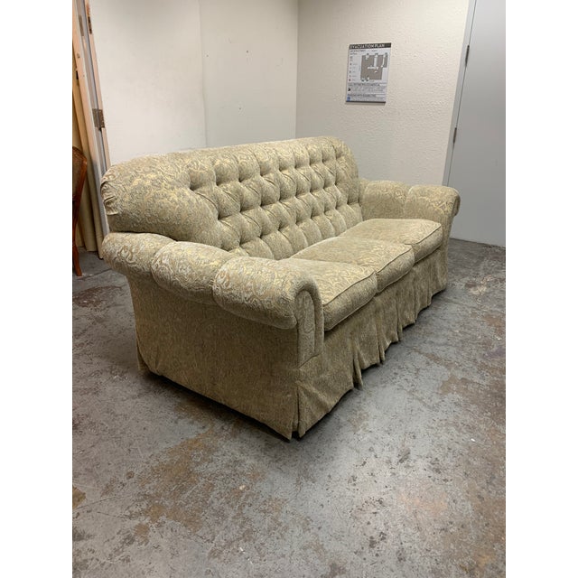 Custom High Back Tufted Rolled Arm Sofa Chairish