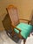A striking pair of custom-upholstered vintage cane back armchairs, beautifully reimagined in Everfast Billiard Green...