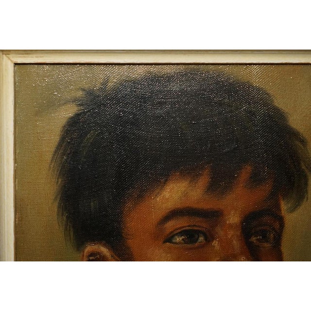 1930s Janson, Young Boy Smoking, 1930, Oil on Canvas, Framed For Sale - Image 5 of 16