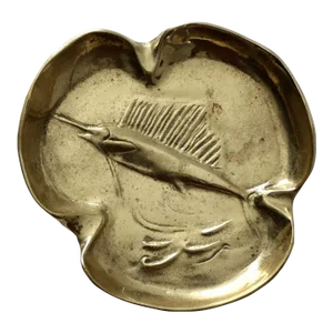 Vintage Brass Marlin Ashtray