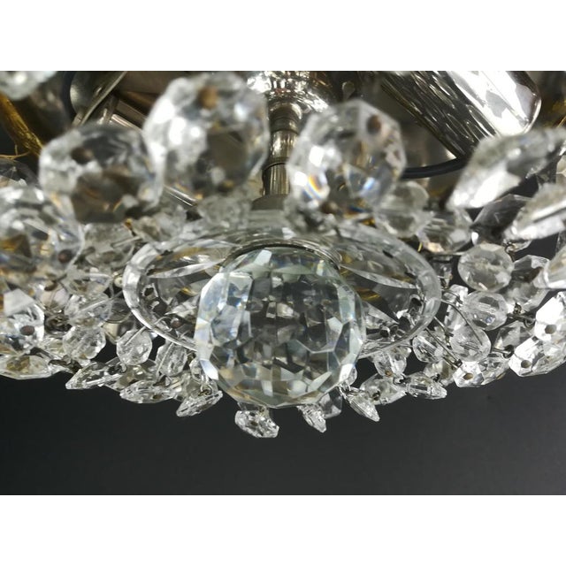 French Lead Crystal Ceiling Lamp, 1920s For Sale - Image 3 of 7