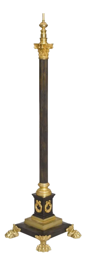 French Antique Bronze Floor Lamp