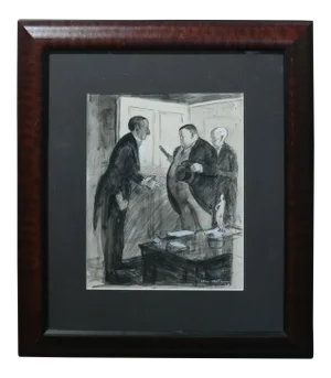 Carl Hugo Beetz "Gallery Back Room" Painting