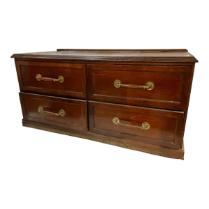 19th Century Vintage Mahogany Drapery Shop Drawers & Brass Hardware