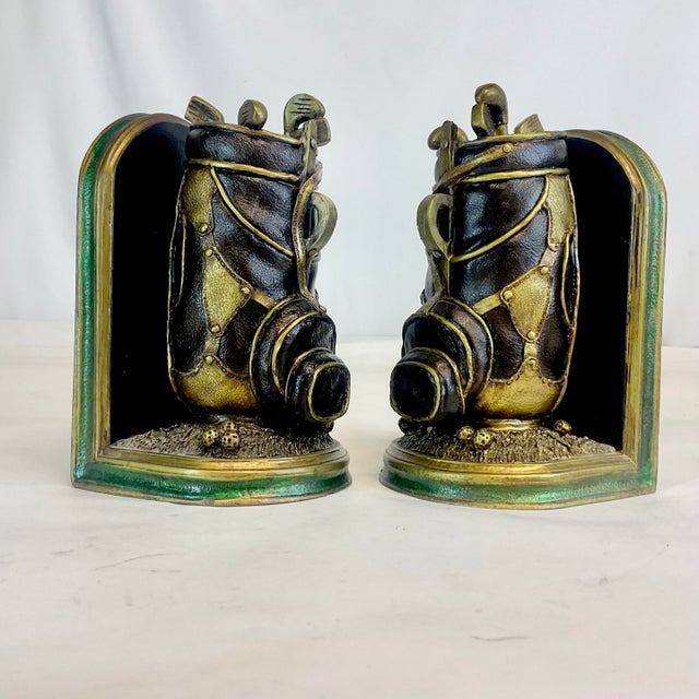 1980s Vintage Americana Boho Chic Golf Club Bag Bookends - A Pair For Sale - Image 9 of 9