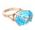 14k Gold Oval Blue Topaz Cocktail Ring For Sale In Tampa - Image 6 of 8
