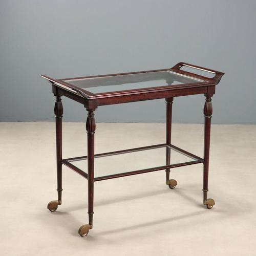Vintage Italian Kitchen Trolley in Mahogany and Glass, 1960s For Sale - Image 12 of 12