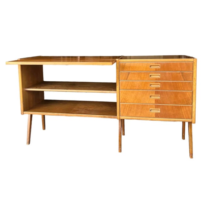 Brown 1970s Vintage Mid Century Modern Teak Wood Credenza or Buffet Made in Sweden For Sale - Image 8 of 8