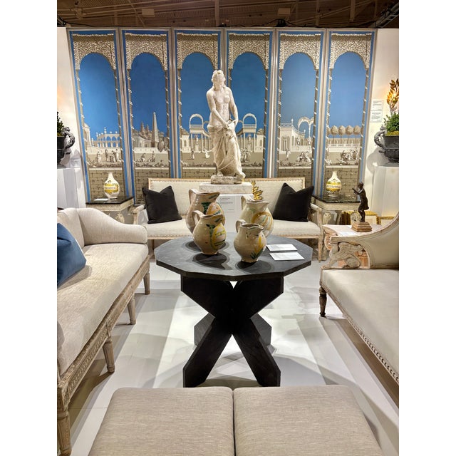 19th c. wood-block printed French panoramic wallpaper scenes in the Directoire style very likely by the premier French...