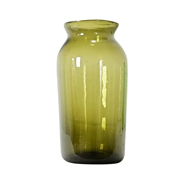 Green French 18th Century Green Glass Pickling Jar For Sale - Image 8 of 8