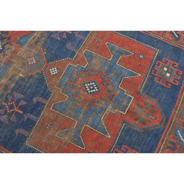 Textile Antique Tribal Caucasian Kazak Geometric Rug, 4.4 x 6.9 For Sale - Image 7 of 11