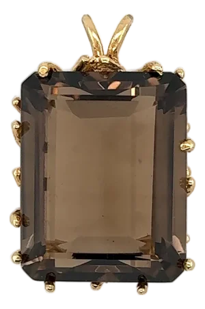 14k Yellow Gold & Smoky Quartz Pendant