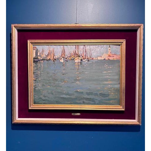 Giovanni Guarlotti, Venice, 1934, Oil on Cardboard For Sale - Image 3 of 9