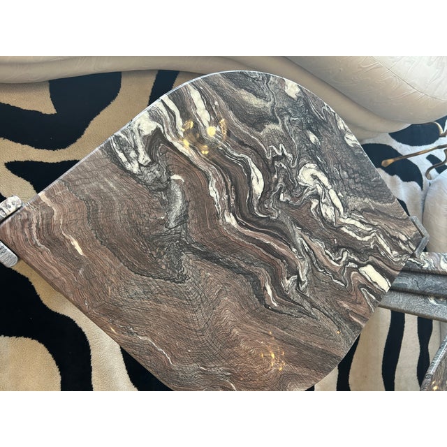 Stone Italian Marble “Eye” End Tables Attributed to Roche Bobois - A Pair For Sale - Image 7 of 13