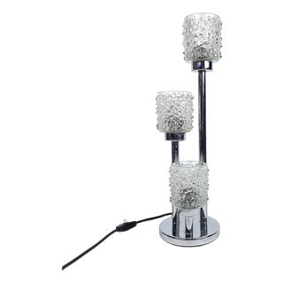 Vintage Glass Table Lamp, 1970s For Sale