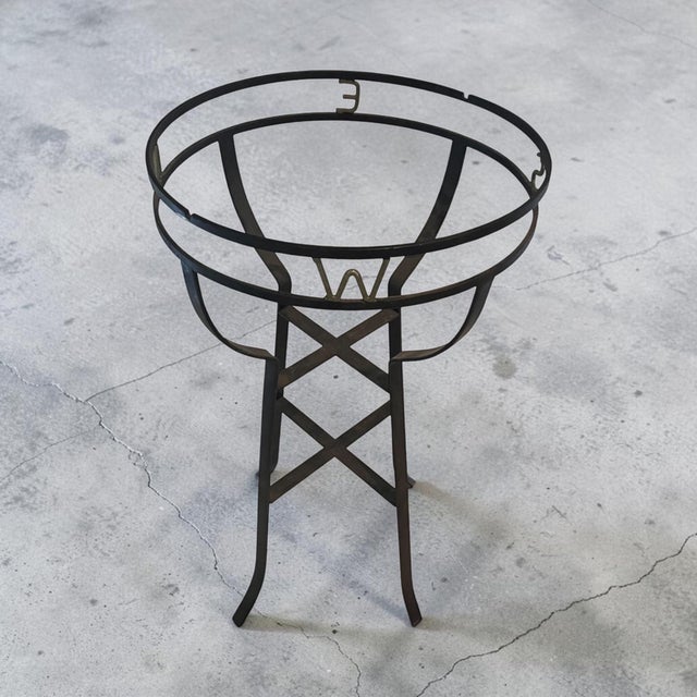Ivory Vintage Replogle LeRoy M. Tolman World Globe on Handmade Wrought Iron Floor Stand For Sale - Image 8 of 11