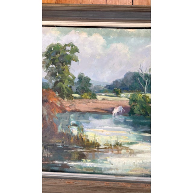 Original landscape by the listed British artist Arthur John Black (1855–1936). His signature "ARTHUR BLACK" is visible in...