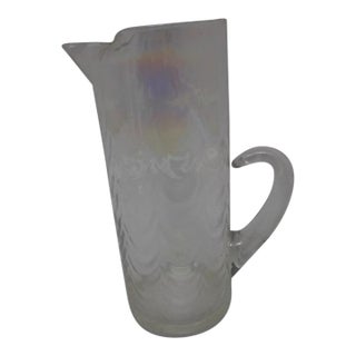 Mid 20th Century Mid Century Modern Iridescent Luster Glass Martini Pitcher For Sale