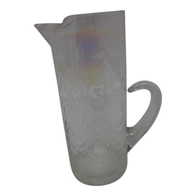 Mid 20th Century Mid Century Modern Iridescent Luster Glass Martini Pitcher For Sale