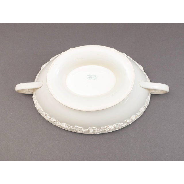 Mid 20th Century Wedgewood Embossed Queensware England Cream on Cream Large Centerpiece Bowl For Sale - Image 9 of 12