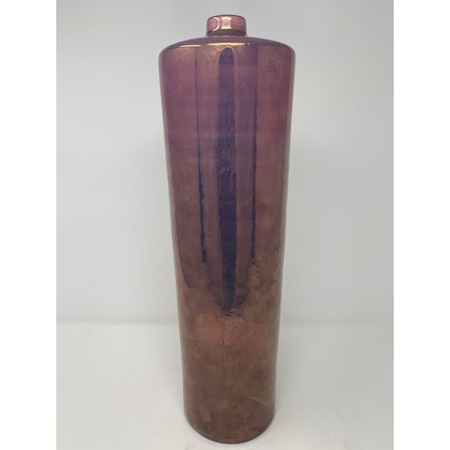 Arts & Crafts 1990s Iridescent Tapered Vase For Sale - Image 3 of 11