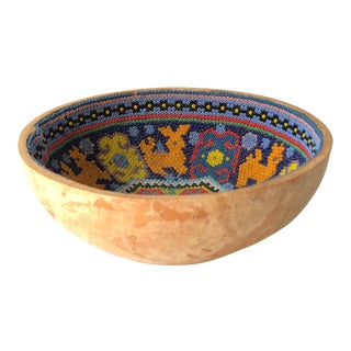 Native American Beaded Gourd Bowl For Sale