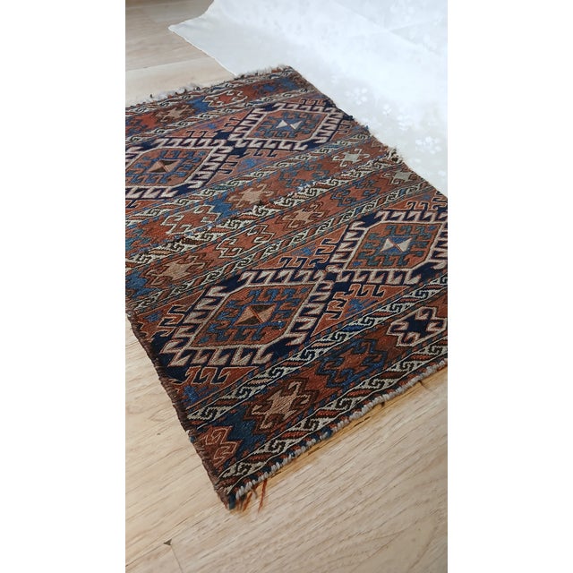 Antique Shahsavan Soumak Flatweave Bag Face Fragment – 21" X 27" For Sale - Image 14 of 16