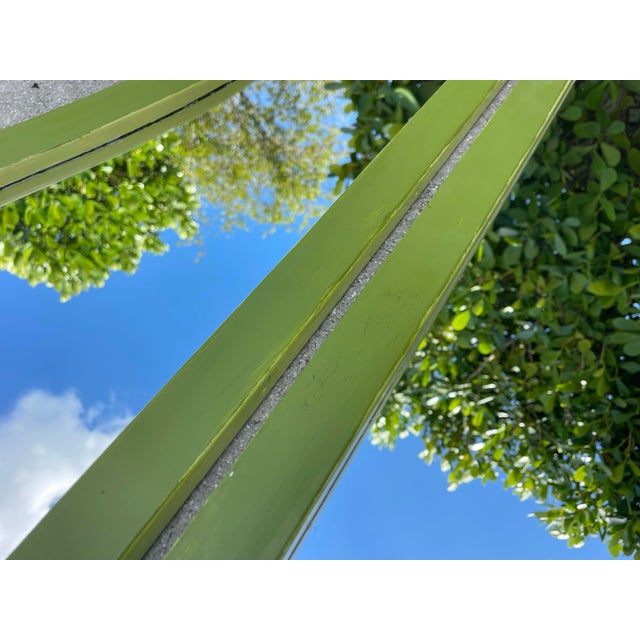 Vintage Palm Beach Style Olive Green Architectural Mirrors – Pair For Sale - Image 10 of 15