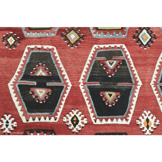 Vintage Turkish Sivas Nomad's Kilim Large Rug For Sale - Image 11 of 13