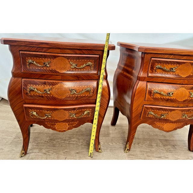 Vintage Italian Baroque Style Bombé Nightstands, Petite Commodes by Marconi Arte, Pair For Sale - Image 9 of 13