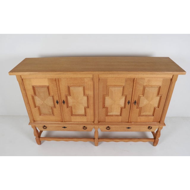 Auburn Brutalist Oak Henning Kjærnulf, Oak Sideboard, Danish Mid-Century, Nyrup Møbelfabrik, 1960s, Attributed For Sale - Image 8 of 16